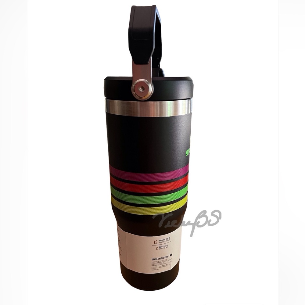 Stanley Ice Flow Flip Straw Neon Multi Mesh Stripe 30 oz - Picture 4 of 8